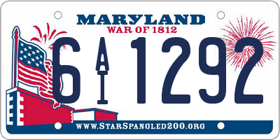 MD license plate 6AI1292