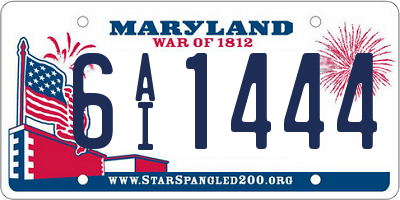 MD license plate 6AI1444