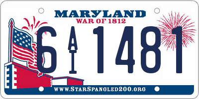 MD license plate 6AI1481