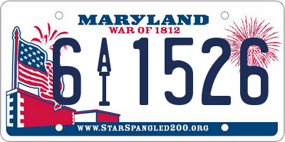 MD license plate 6AI1526