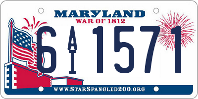 MD license plate 6AI1571