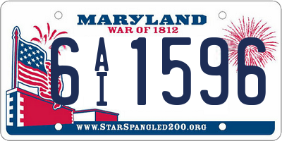 MD license plate 6AI1596