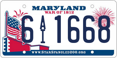 MD license plate 6AI1668