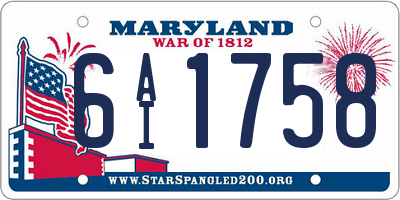 MD license plate 6AI1758