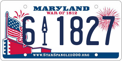 MD license plate 6AI1827