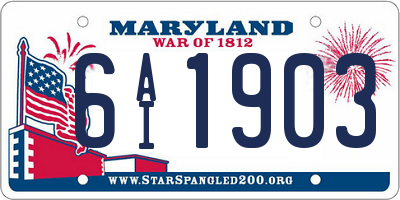 MD license plate 6AI1903