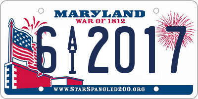 MD license plate 6AI2017
