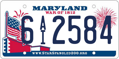 MD license plate 6AI2584