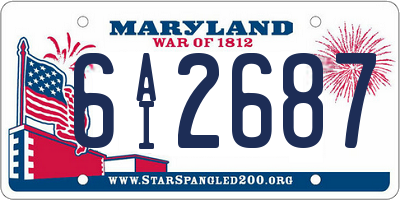 MD license plate 6AI2687