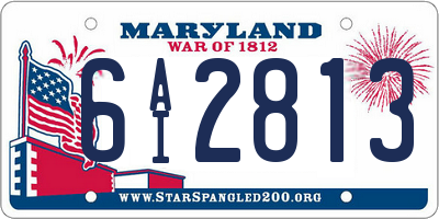 MD license plate 6AI2813