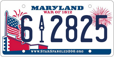 MD license plate 6AI2825
