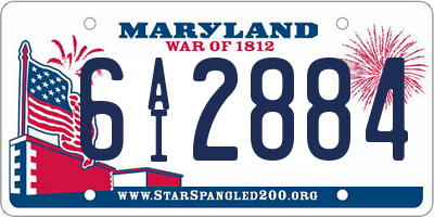 MD license plate 6AI2884