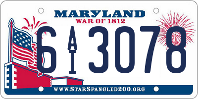 MD license plate 6AI3078
