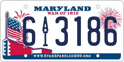 MD license plate 6AI3186