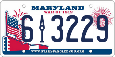MD license plate 6AI3229