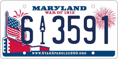 MD license plate 6AI3591
