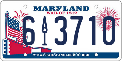 MD license plate 6AI3710