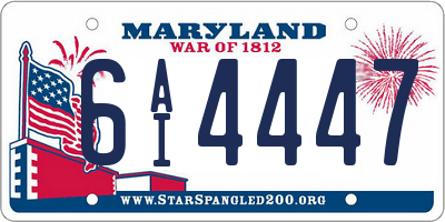 MD license plate 6AI4447