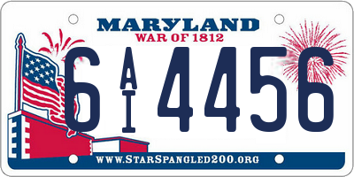 MD license plate 6AI4456