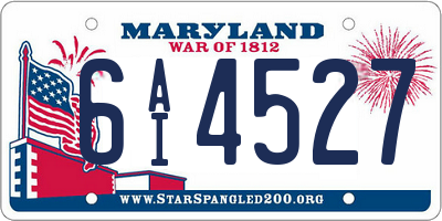 MD license plate 6AI4527