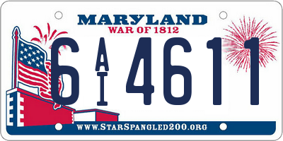 MD license plate 6AI4611