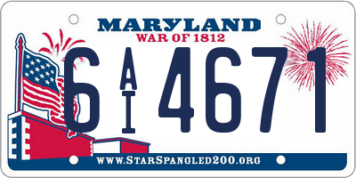 MD license plate 6AI4671