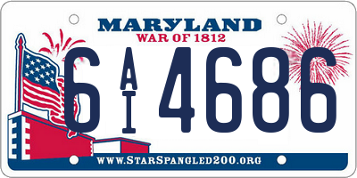 MD license plate 6AI4686