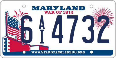 MD license plate 6AI4732