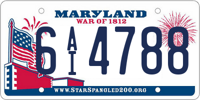 MD license plate 6AI4788
