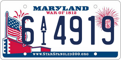 MD license plate 6AI4919