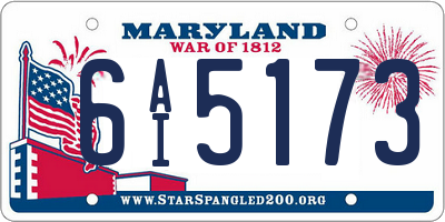 MD license plate 6AI5173