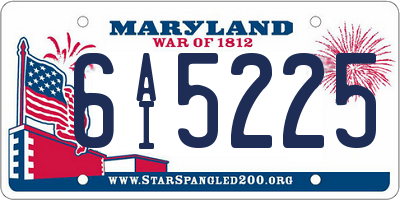 MD license plate 6AI5225