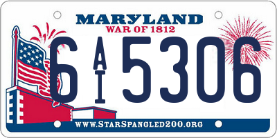 MD license plate 6AI5306