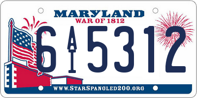 MD license plate 6AI5312