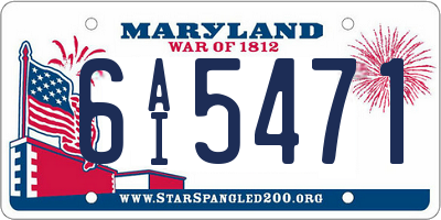 MD license plate 6AI5471