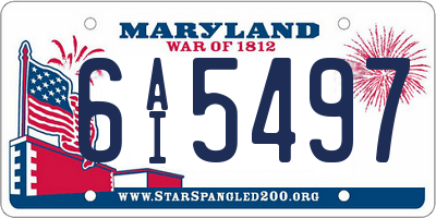 MD license plate 6AI5497