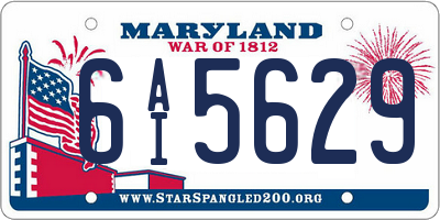 MD license plate 6AI5629
