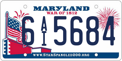 MD license plate 6AI5684