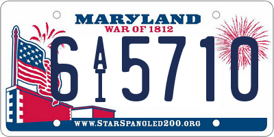 MD license plate 6AI5710