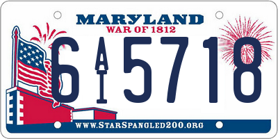 MD license plate 6AI5718