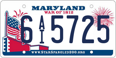 MD license plate 6AI5725