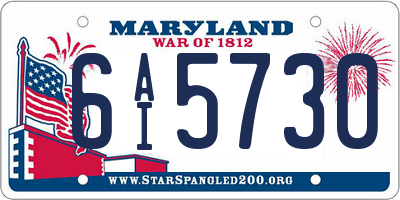 MD license plate 6AI5730