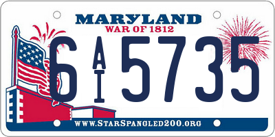 MD license plate 6AI5735