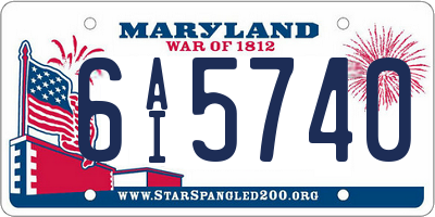 MD license plate 6AI5740