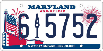 MD license plate 6AI5752