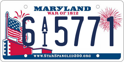 MD license plate 6AI5771