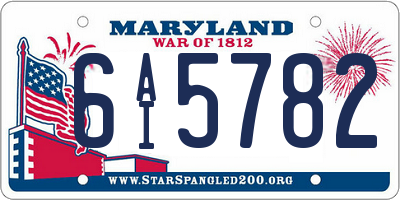 MD license plate 6AI5782