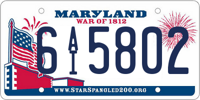MD license plate 6AI5802