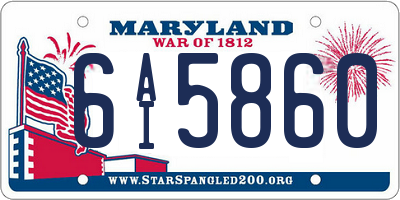 MD license plate 6AI5860