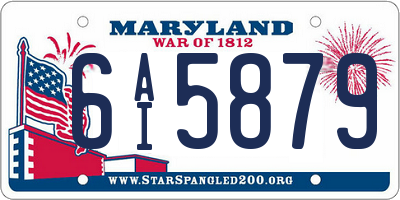 MD license plate 6AI5879